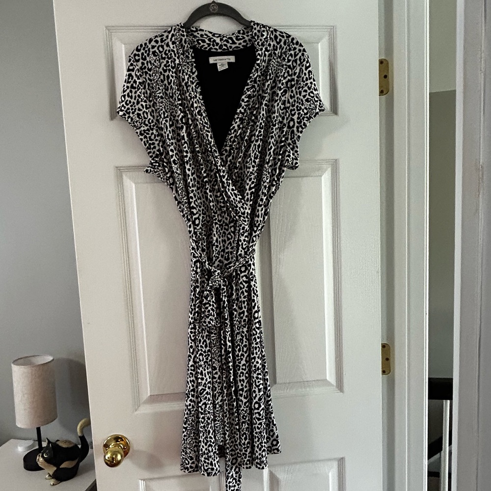 Liz Claiborne Mid Length Black Leopard Dress